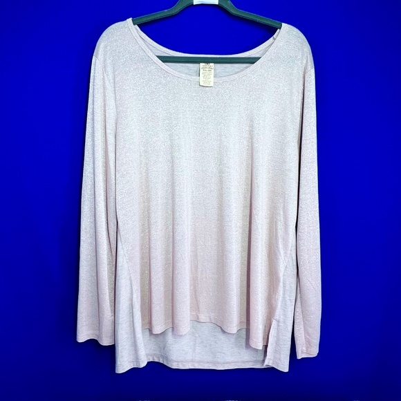 🔥2/$10 |•FADED GLORY•| Mauve Metallic Sparkle Top Size 2X - Picture 1 of 8